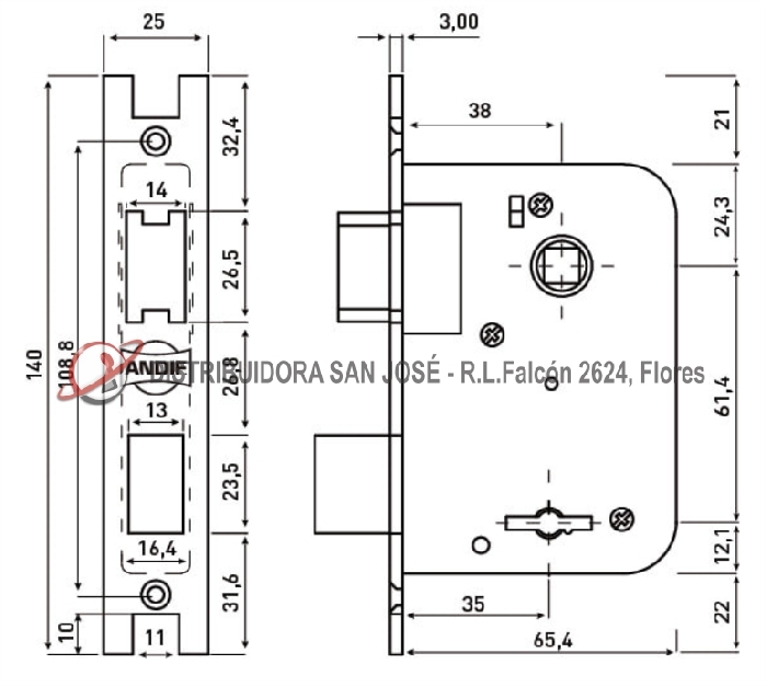 555 ANDIF CERRADURA BLINDEX DERECHA